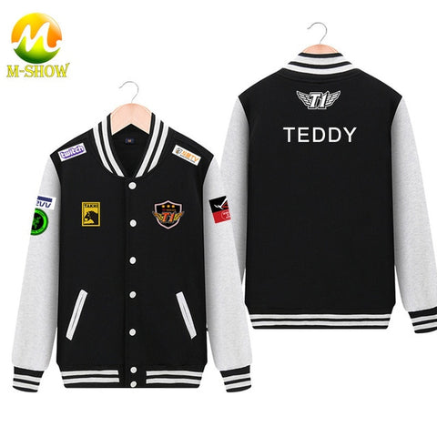 Skt Jacket  Faker Coat Men Hoodies Team skt t1 faker jersey Zipper Cotton Wolf Bang Uniform game LOL Jersey